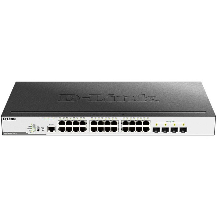 Коммутатор D-Link DGS-3000-28LP/B1A 24G 4SFP 24PoE 193W управляемый - фото 51429013