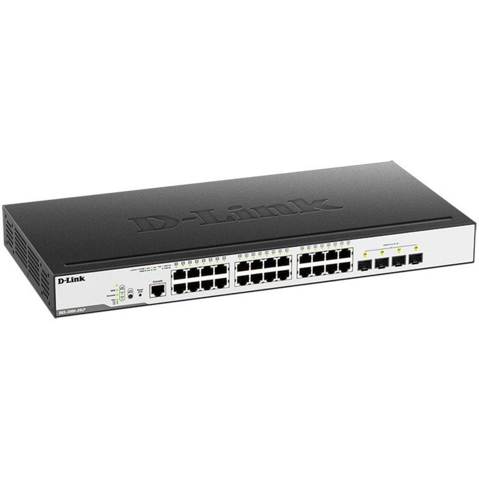 Коммутатор D-Link DGS-3000-28LP/B1A 24G 4SFP 24PoE 193W управляемый - фото 51429014