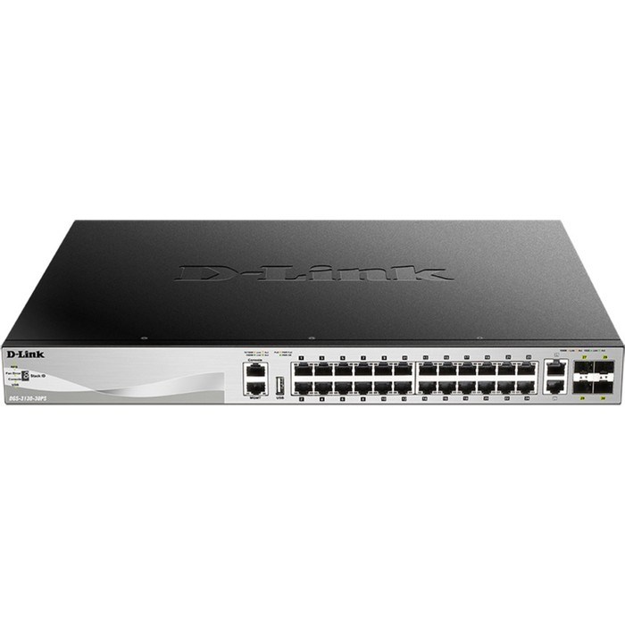 Коммутатор D-Link DGS-3130-30PS/B1A 24G 2x10G 4SFP+ 24PoE 370W управляемый - фото 51429016