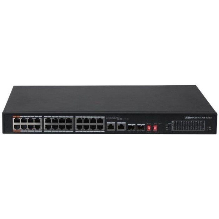 Коммутатор Dahua DH-PFS3226-24ET-240 24x100Mb 2G 2SFP 22PoE+ 240W неуправляемый - фото 51429047