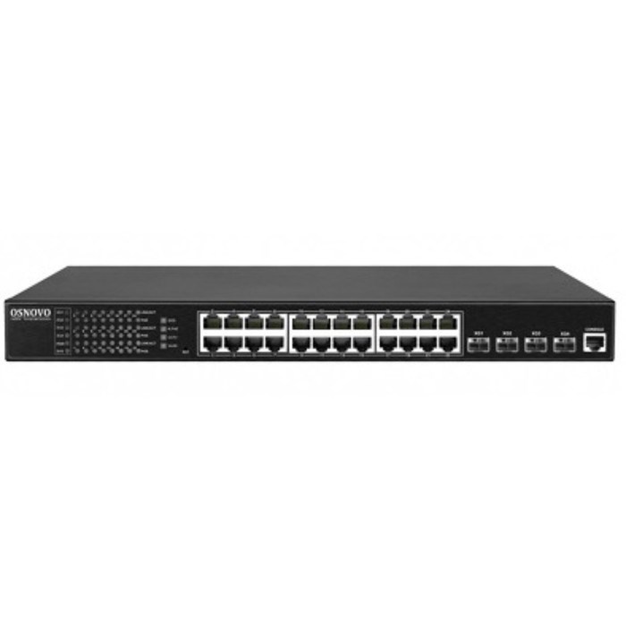 Коммутатор Osnovo SW-24G4X-1L 28G 4SFP+ 24PoE 400W управляемый - фото 51429141