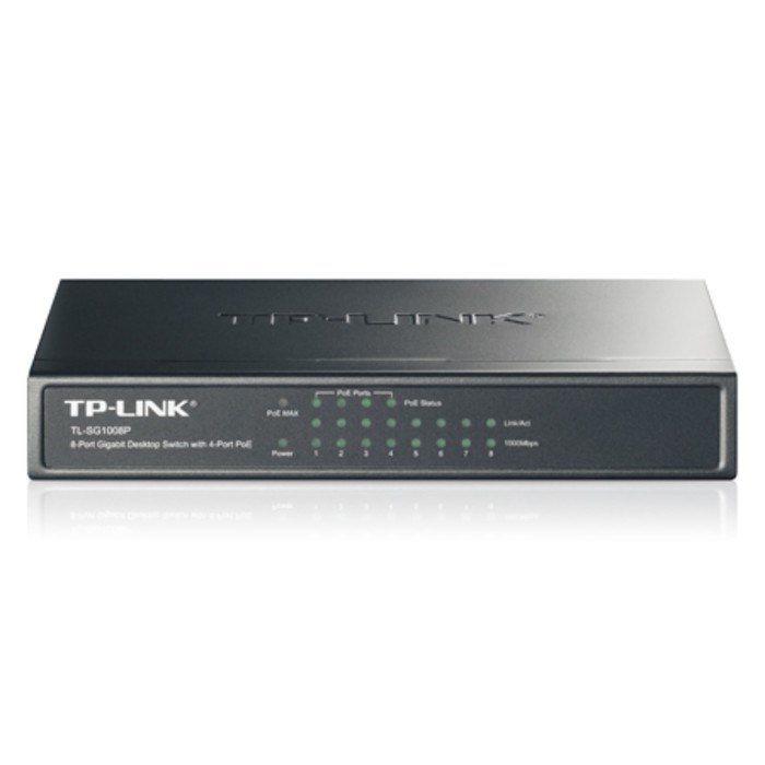 Коммутатор TP-Link TL-SG1008P 8G 4PoE 55W неуправляемый - фото 51429149