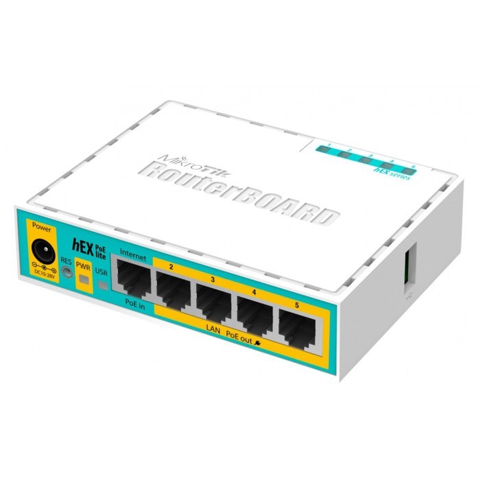 Роутер MikroTik hEX PoE lite (RB750UPR2) 10/100BASE-TX белый - фото 51429460