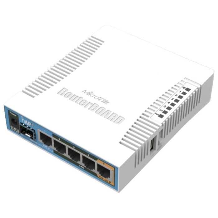 Роутер беспроводной MikroTik hAP ac (RB962UIGS-5HACT2HNT) AC1750 10/100/1000BASE-TX/SFP белы   10047 - фото 51429478