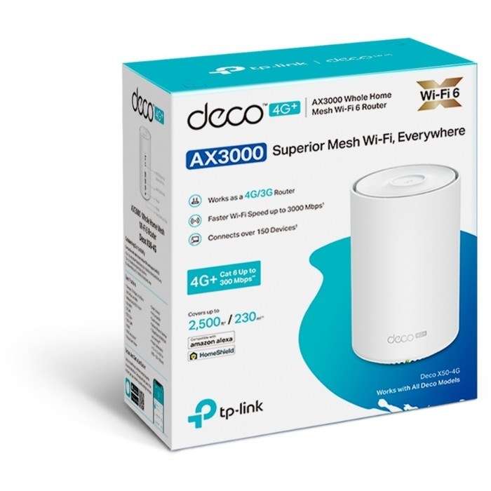 Бесшовный Mesh роутер TP-Link Deco X50-4G(1-pack) AX3000 1000BASE-T белый - фото 51429533