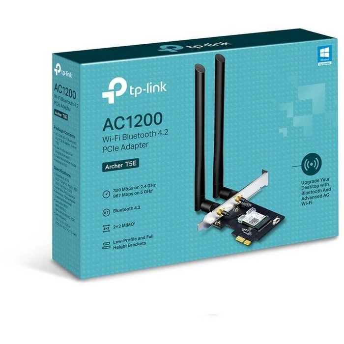 Сетевой адаптер WiFi + Bluetooth TP-Link Archer T5E AC1200 PCI Express (ант.внеш.съем) 2ант.   10047 - фото 51429737