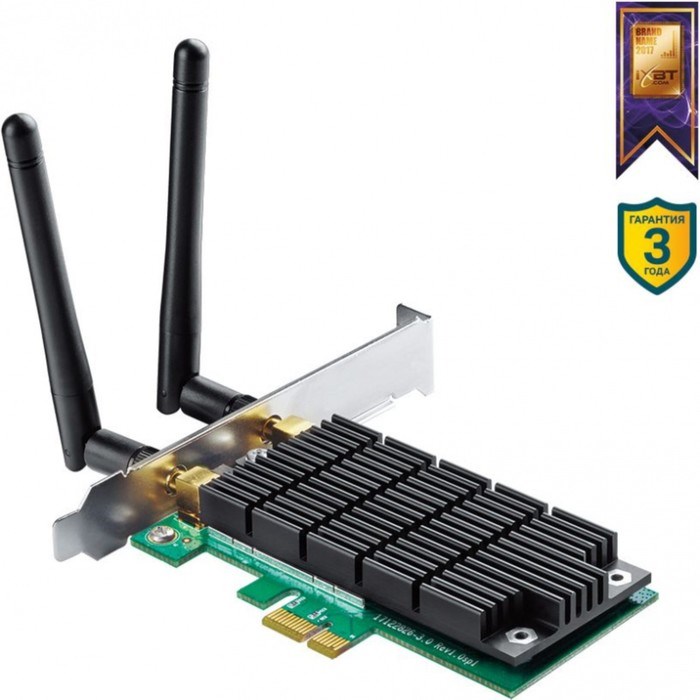 Сетевой адаптер WiFi TP-Link Archer T4E AC1200 PCI Express (ант.внеш.съем) 2ант. - фото 51429786