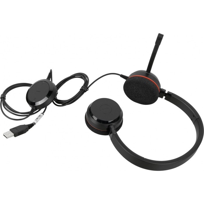 Наушники с микрофоном Jabra Evolve 20 MS Stereo черный 1.2м накладные USB оголовье (4999-823   10046 - фото 51430030