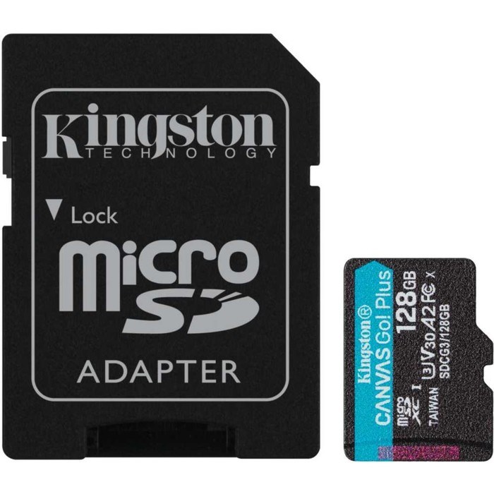 Флеш карта microSDXC 128GB Class10 Kingston SDCG3/128GB Canvas Go! Plus + adapter - фото 51430050