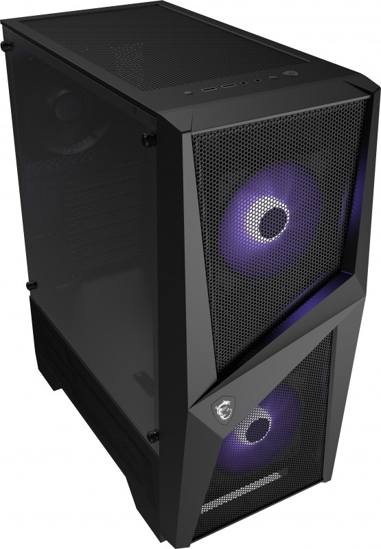 Корпус MSI MAG FORGE 100M / mid-tower, ATX, tempered glass side panel / 2x RGB 120mm & 1x 120mm fans inc. / MAG FORGE 100M - фото 51441245