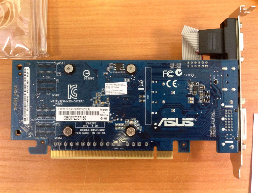 Видеокарта ASUS GeForce 210 1G, EN210 SILENT/DI/1GD3/V2(LP) oem б\у - фото 51441304