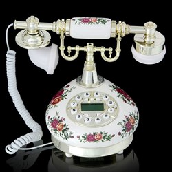 Ретро-телефон "Роза", 21 х 25 см, громкая связь, белый - фото 51363284