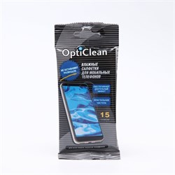 Влажные салфетки OptiClean, для мобильных телефонов, 15 шт. - фото 51363320