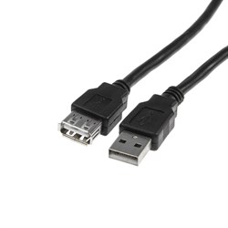Кабель-удлинитель Luazon CAB-5, USB A (m) - USB A (f), 1.5 м, чёрный - фото 51363817