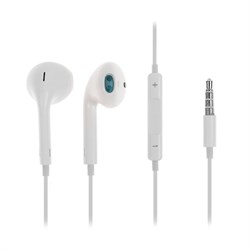 Наушники Luazon W-30, проводные, вкладыши, микрофон, кабель 90 см, белые - фото 51363834