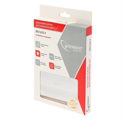 Внешний корпус Gembird EE2-U2S-5-S, 2.5", USB 2.0, SATA, металл, цвет серебро - фото 51363869