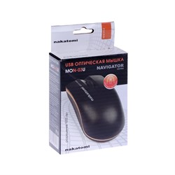 Мышь Nakatomi MON-03U Navigator, проводная, оптическая, 1200 dpi, USB, чёрная - фото 51363901