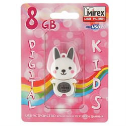 Флешка Mirex RABBIT GREY, 8 Гб, USB2.0, "кролик", чт до 25 Мб/с, зап до 15 Мб/с - фото 51363927