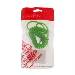Кабель аудио LuazON, AUX, Jack 3.5 (m)-Jack 3.5 (m), штекер на пружине, 1 м, МИКС - фото 51364328