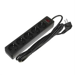 Сетевой фильтр Smartbuy One, 5 розеток, 3 м, 10 А, 2200 Вт, с заземлением, чёрный - фото 51364649