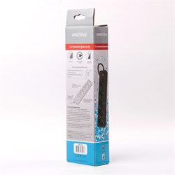 Сетевой фильтр Smartbuy One, 5 розеток, 3 м, 10 А, 2200 Вт, с заземлением, чёрный - фото 51364651