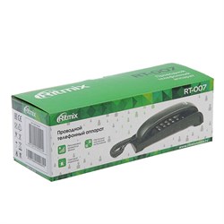 Проводной телефон Ritmix RT-007, настольно-настенный, стильный дизайн, черный - фото 51364797