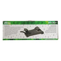Проводной телефон Ritmix RT-007, настольно-настенный, стильный дизайн, черный - фото 51364798