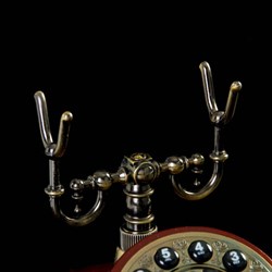 Ретро-телефон с выдвижным ящиком, темное дерево, 16×23×25 см - фото 51364845