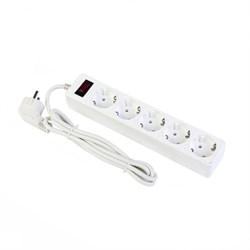 Сетевой фильтр Smartbuy, 5 розеток, 1.8 м, 10 А, 2200 Вт, с з/к, с выкл., белый - фото 51364854