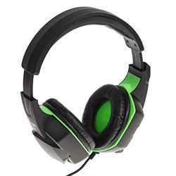 Наушники Ritmix RH-560M Gaming, игровые, полноразмерные,микрофон,3.5мм, 1.8 м, черно-зеленые - фото 51364958