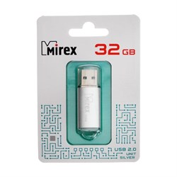 Флешка Mirex UNIT SILVER, 32 Гб, USB2.0, чт до 25 Мб/с, зап до 15 Мб/с, серебристая - фото 51365122