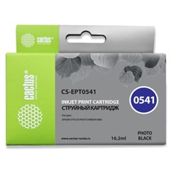 Картридж струйный Cactus CS-EPT0541 черный для Epson Stylus Photo R800/R1800 (16.2мл) - фото 51365582