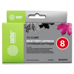 Картридж струйный Cactus CS-CLI8M пурпурный для Canon Pixma MP470/MP500/MP510/MP520/MP530/MP600/MP80 - фото 51366038