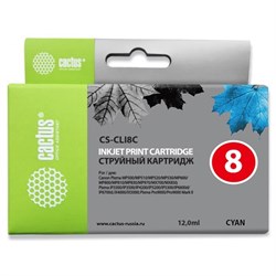Картридж струйный Cactus CS-CLI8C голубой для Canon Pixma MP470/MP500/MP510/MP520/MP530 MP600/MP800/ - фото 51366039