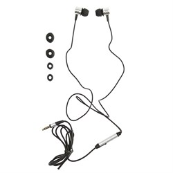 Наушники BLAST BAH-291, вакуумные, микрофон, 103 дБ, 32 Ом, 3.5 мм, 1.2 м, цвет хром - фото 51366634