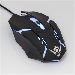 Мышь Nakatomi MOG-03U Gaming, игровая, проводная, 4 кнопки, подсветка, 1600 dpi, USB, чёрная - фото 51366906