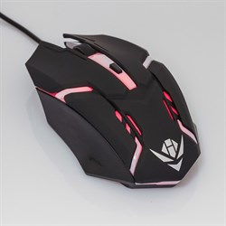 Мышь Nakatomi MOG-03U Gaming, игровая, проводная, 4 кнопки, подсветка, 1600 dpi, USB, чёрная - фото 51366907