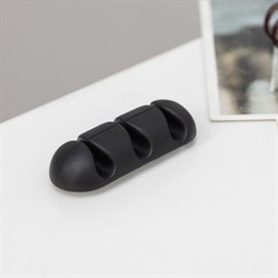 Держатели для проводов, набор 2 шт., пластик, белый/чёрный - фото 51366960