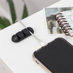 Держатели для проводов, набор 2 шт., пластик, белый/чёрный - фото 51366962