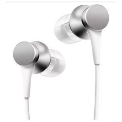 Наушники Xiaomi Mi In-Ear Basic ZBW4355TY, вакуумные, микрофон, 93дБ, 3.5мм,1.25м,серебряные - фото 51367099