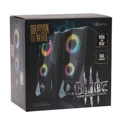 Компьютерные колонки 2.0 Qumo Blade AS001, 15 Вт, подсветка, черные - фото 51367158