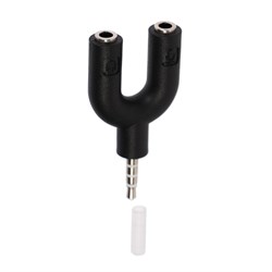 Разветвитель Luazon, Jack 3.5 мм (4pin)(m)-2xJack 3.5 (3 pin)(f), для микро и наушников - фото 51367226