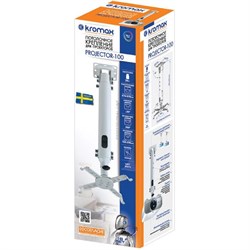 Кронштейн для проектора Kromax PROJECTOR-100, потолочный, до 20 кг, поворот-наклон, белый - фото 51367295