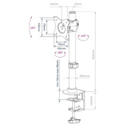 Кронштейн ARM Media LCD-T41, для 1-го монитора, наклонно-поворотный,15"-32",до 10 кг,черный - фото 51367298