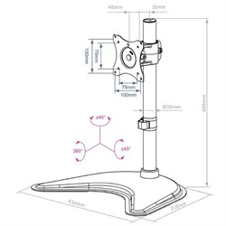 Кронштейн ARM Media LCD-T51, для 1-го монитора, наклонно-поворотный,15"-32",до 10 кг,черный - фото 51367301