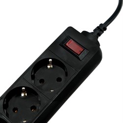 Сетевой фильтр Luazon Lighting, 4 розетки, 1.8 м, 2200 Вт, 3 х 0.75 мм2, 10 А, 220 В, черный - фото 51367664
