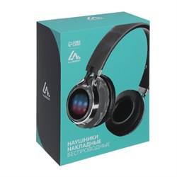 Наушники беспроводные LuazON RX-1 TM-021, накладные, BT 4.2, 250 мАч, LED, FM,microSD,синие - фото 51367846