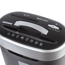 Шредер BRAUBERG S8 (Р-4), фрагменты 4х18 мм, 8 листов одновременно, скобы, пл.карты,CD, 16л   486393 - фото 51368142