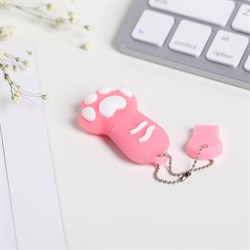 Флеш-карта на открытке «Лапки прочь от моих файликов», 4 ГБ, розовая - фото 51368262