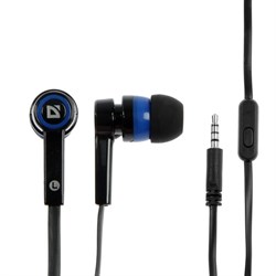 Наушники Defender Pulse 420, вакуумные, проводные, 1.2 м, Jack 3.5 мм, микрофон, 105дБ, 32 Ом, чёрно-синие - фото 51368513